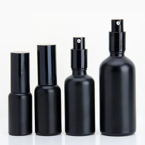 1x 5x 15ml 30ml 100ml Essential Oil Spray Bottle Black Fine Mist Perfume Atomizer Refillable Glass Bottles Empty bottle shampoo