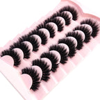HBZGTLAD 5/8 Pairs of Natural Russian Striped Mink Lashes 3D False Lashes Volume Wavy False Lashes Eyelash Extensions Makeup