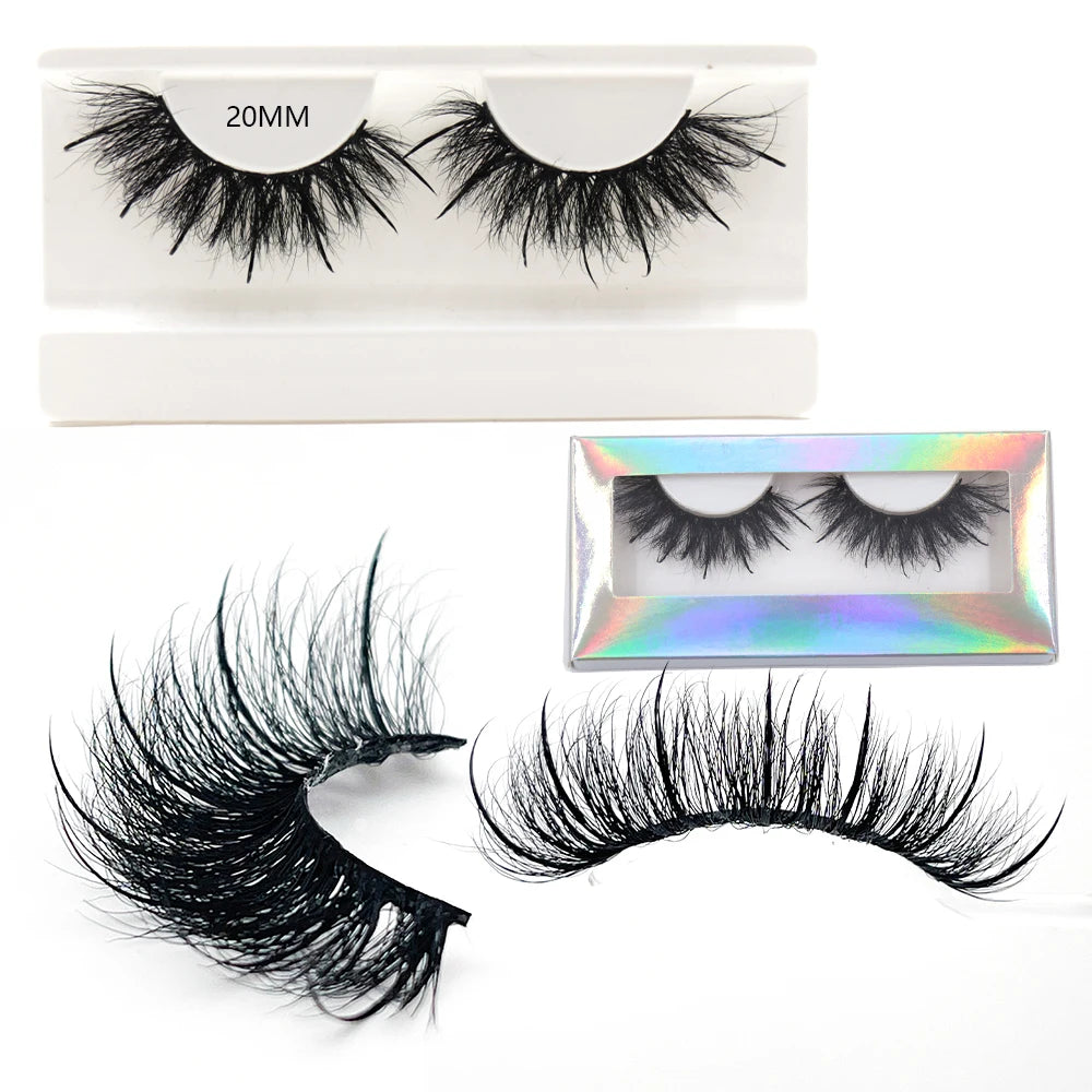 New Spike Real Mink Lashes High Quality 16mm 18mm 20mm 25mm Volume Fluffy Wispy Strip Lashes Suppliers Wholesale Mink Eyelashes