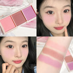 HISYI three-color blush matte natural nude makeup brightens the appearance and brightens the color. Three-color blush plate