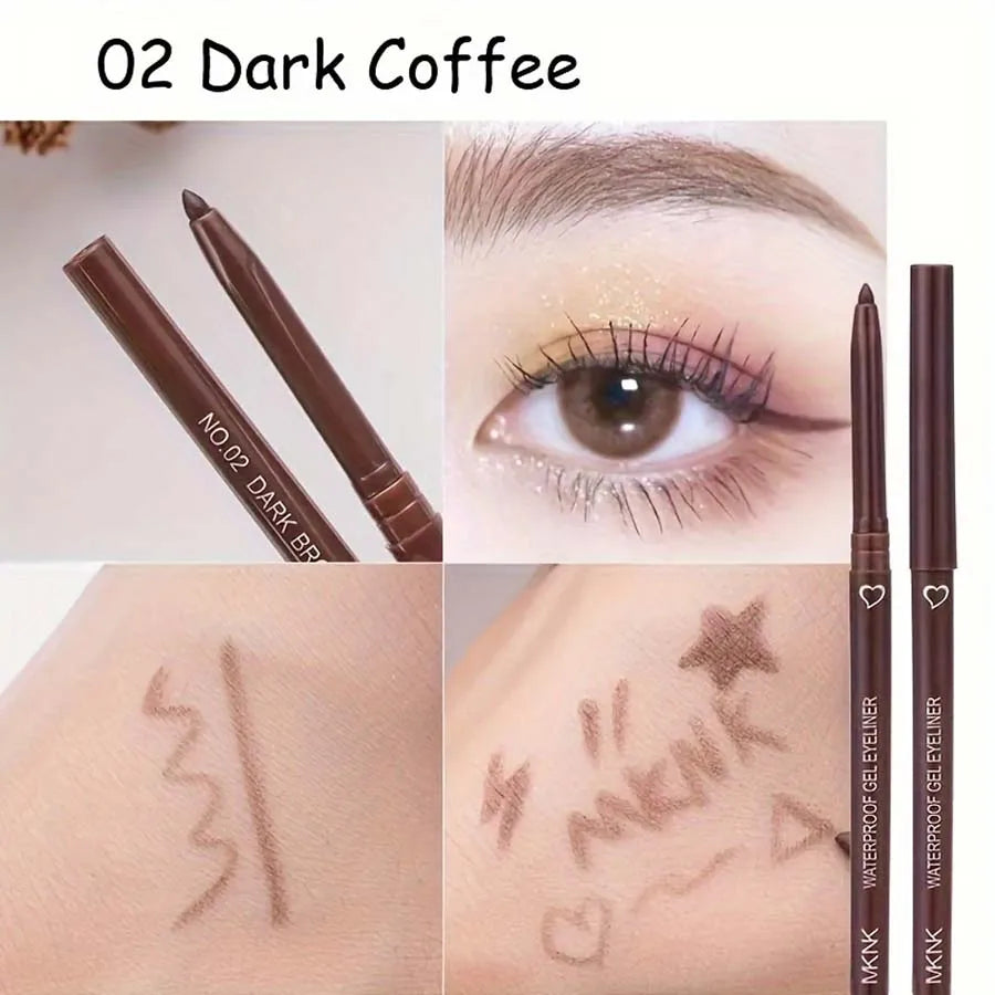 2 In 1 Eyeliner Lip Liner Gel Pencil Waterproof Long-lasting White Black Brown Easy Wear Eyeliner Makeup For Eyes 6 Colors Optio
