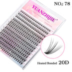 YUANZHIJIE DIY 120 PCS Cluster Lashes 3D Natural Bunch 8-16mm D Curl Segmented Beam Individual Mink Tufted Eyelash Fine Lash Tip