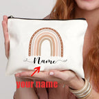Rainbow Teacher Custom Name Makeup Bag Personalized Graduation Gift for Teachers Pencil Case Back To School Gift Women Purse