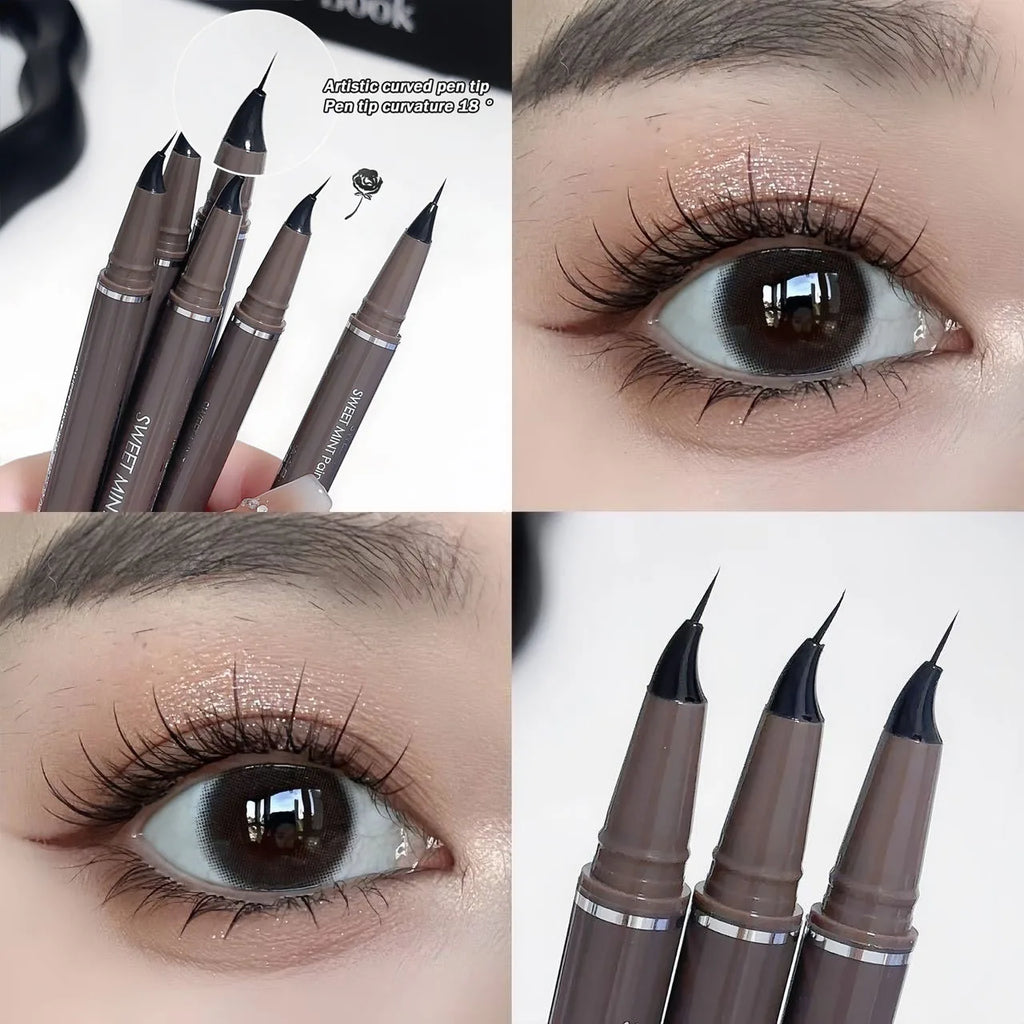 Curved Eyeliner Pen Quick Dry Liquid Eye Liner Easy To Draw Ultra-fine Lying Silkworm Pencil Black Brown Lower Eyelash Makeup