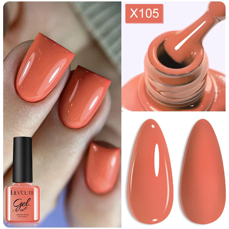 LILYCUTE 7ml Metallic Gel Nail Polish Red Chrome Effect Soak Off UV Gel Varnish Semi Permanent Nail Art Manicure Base Top Coat