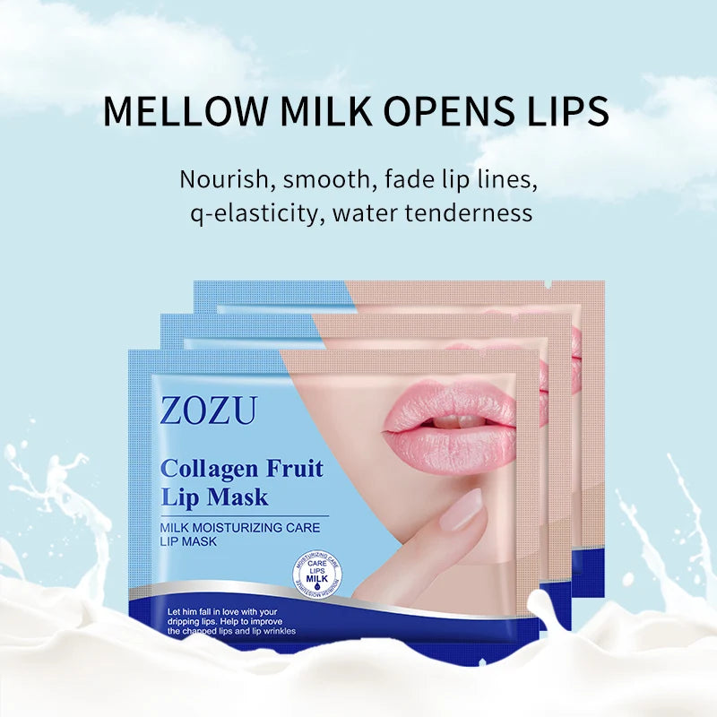 10pcs ZOZU Crystal Collagen Lip Mask Plump Lips Moisturizing Anti Wrinkles Nourishing Lip Patches Plumper Beauty Skin Care