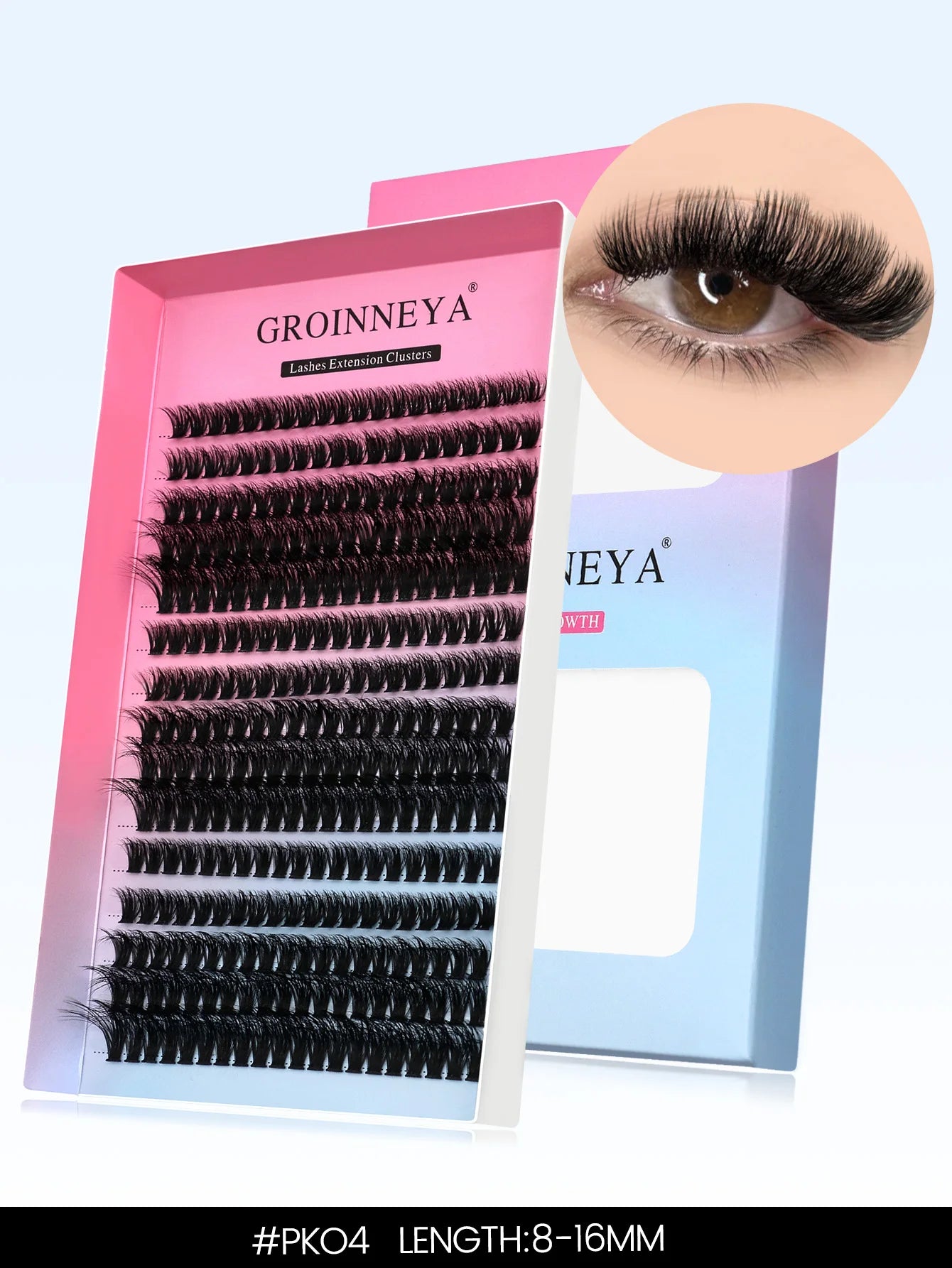 GROINNEYA DIY Eyelashes Cluster Lashes Lash Extension Natural Soft 100% Handmade Mink Lashes Reusable Makeup