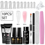 Mtssii 17PCS/Set 20ml Nail Extension Gel Set Builder UV Gel for Nails With 6W UV LED Lamp Nail Extension Tools Kit For Beginner