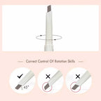 Thin-Head Double-Ended Eyebrow Pencil – Waterproof, Long-Lasting, Auto-Rotate, Brush Tip, Contour, Natural, Certified, Unisex
