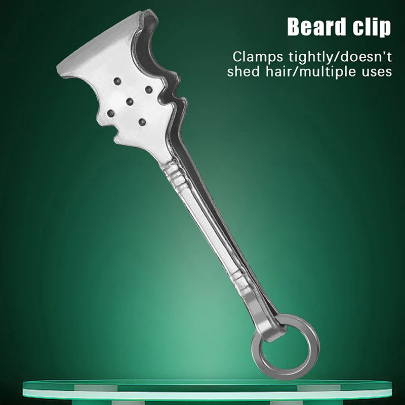 Stainless Steel Precision Tweezers Multi-Functional Hair Removal Tool for Beard Mustache Eyebrow Grooming with Sleek Finish