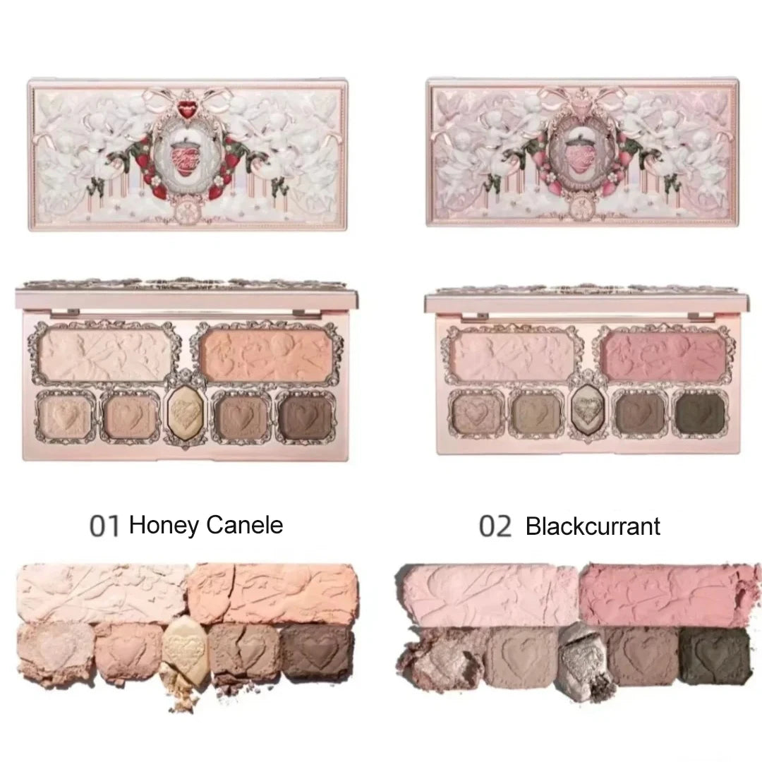 Flower Knows Makeup Swan Ballet Eyeshadow Palette Natural Nude Matte Shimmer Strawberry Cupid Glitter Pigment Eye Shadow Pallete