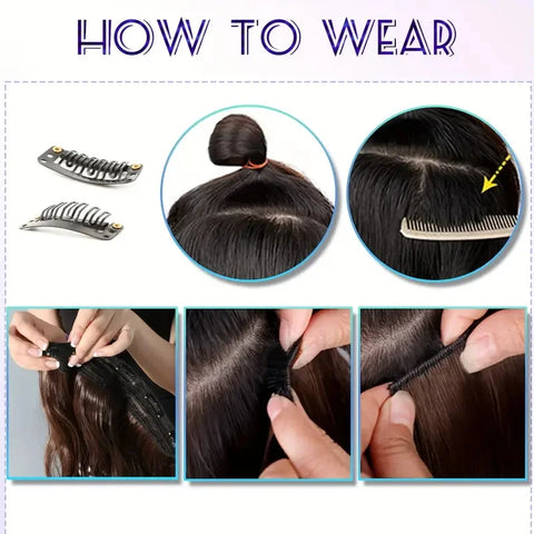 WIGSIN Synthetic 6pcs/set Long Straight Clip-in Hair Extension Invisible Seamless Extension Black Brown Hairpiece for Women