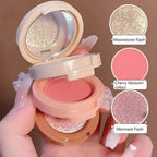 3 In 1 Blush Highlighter Palette Three-Layer All-In-One Powder Palette Pearly Blush Shiny Eyeshadow