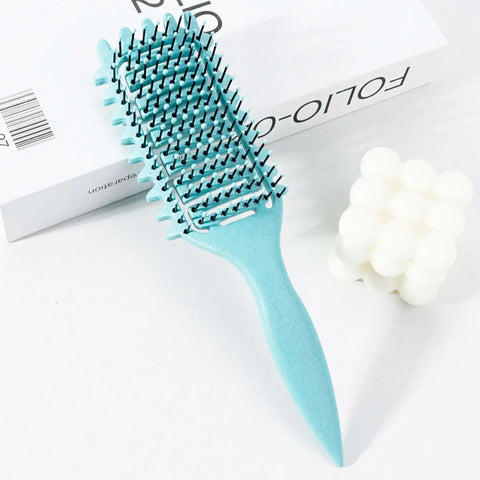 1pc curly hair styling brush - with nylon bristles and ABS handle, suitable for all hairstyles, available in multiple colors