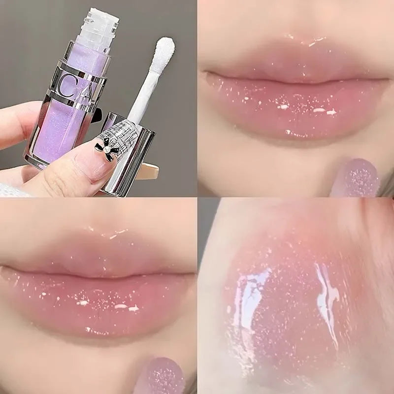 CAPPUVINI Transparent and Moisturizing Lip Gloss, Hydrating Glass Lip Dry Lip Mirror Lipstick Makeup