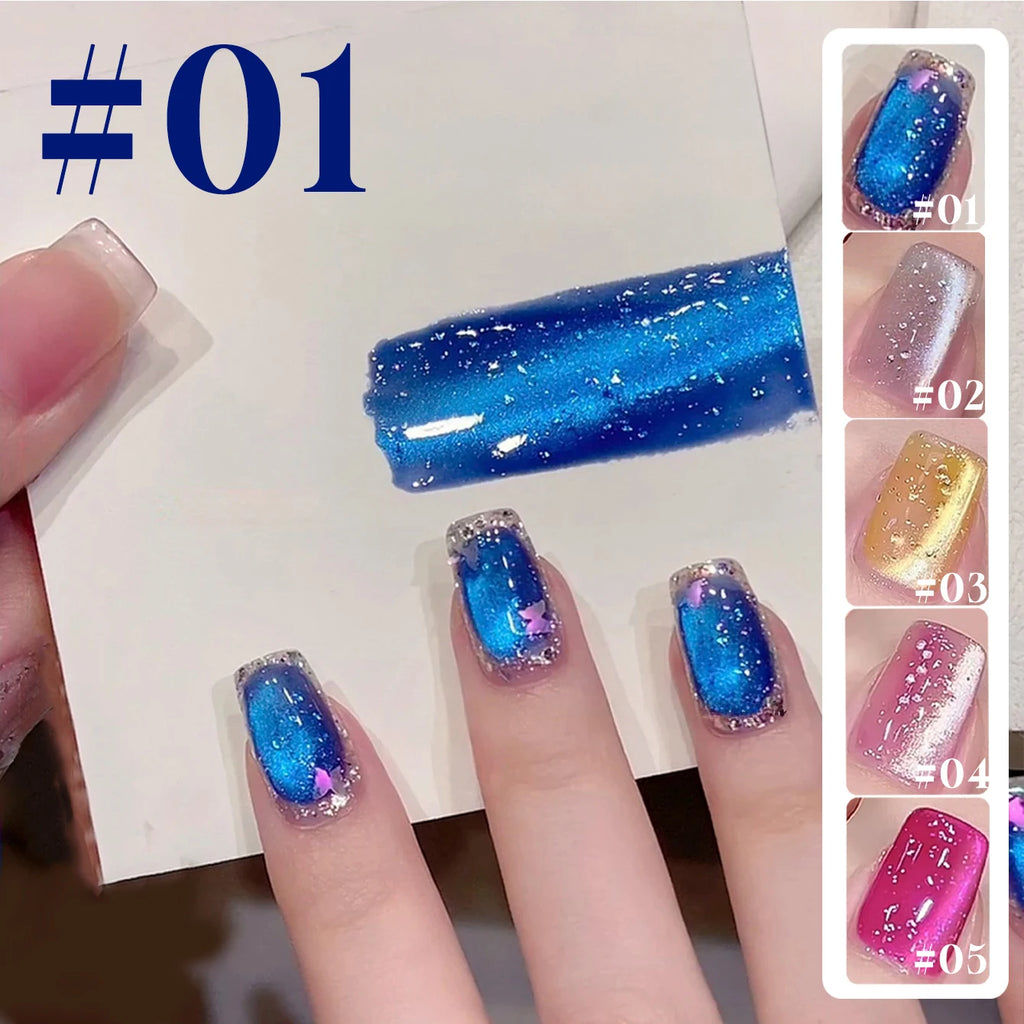 12ML 1-6PCS Popular Winter Internet Celebrity Hot-selling Northern Lights Cat Eye Magnet Gel Nail Polish Nail Art Nail Supplies