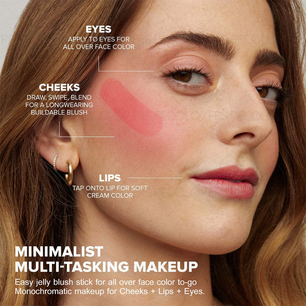 Christmas 1PC Multifunctional Jelly Blush Stick - Silky Smooth Nude Makeup, Perfect Holiday Gift for Women