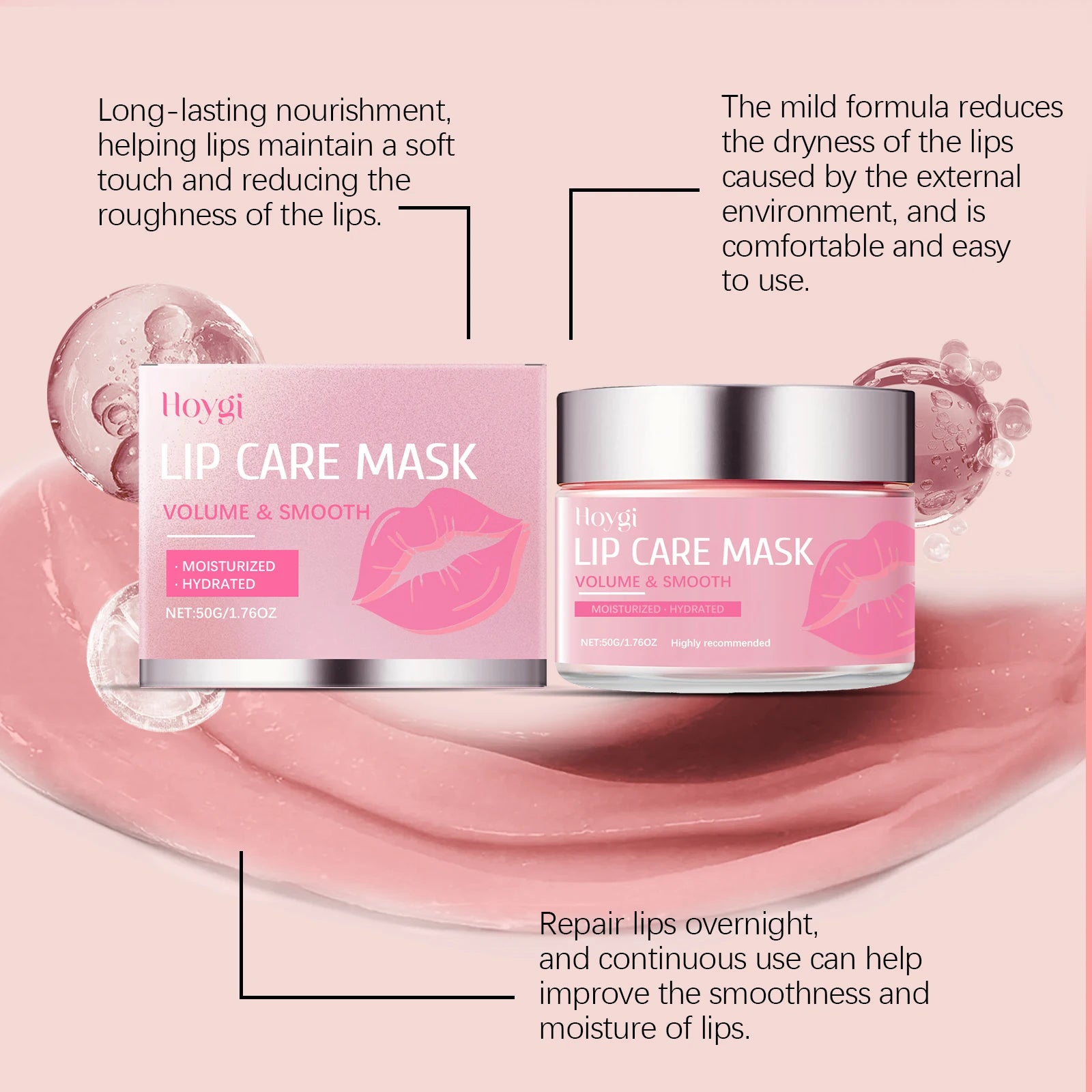 HOYGI Sleep Lip Mask Deep Hydration Lasting Moisturizing Exfoliation Night Lips Care Maintenance Fades Lip Lines Anti Cracked