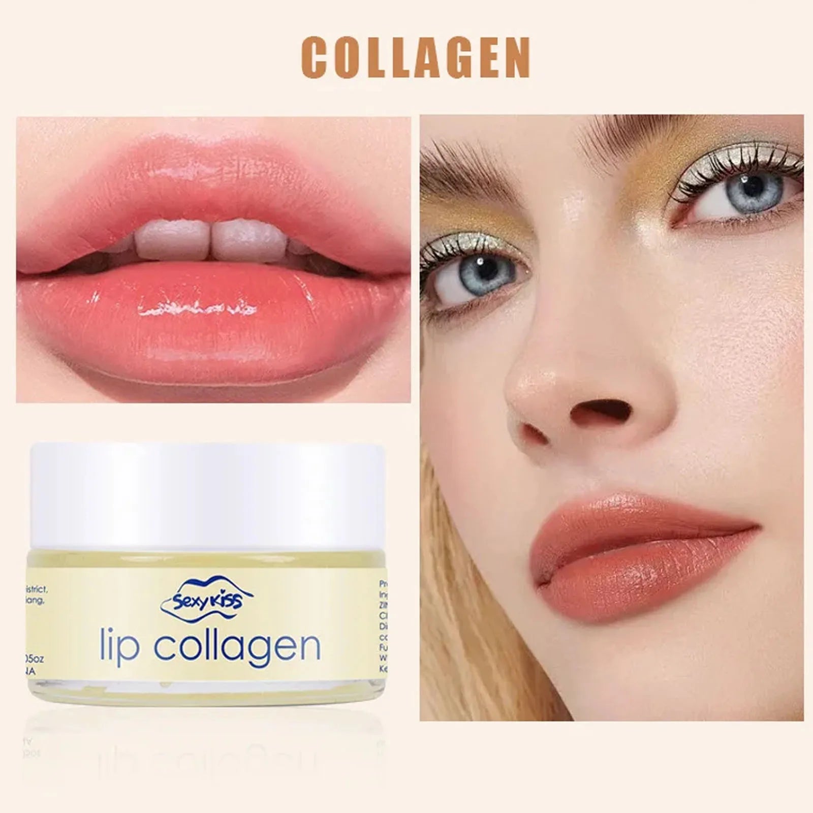 Lip collagen sleeping lip mask 20g silicone lip brush deep moisturizing long-lasting moisturizing exfoliation brightening smooth