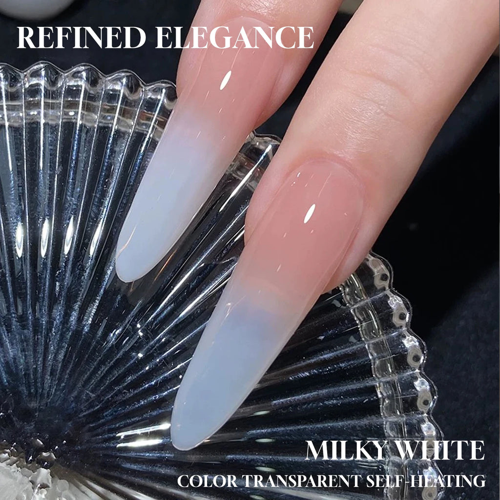 10ml 1-8pcs Milky White Quick Extension Gel Nail Polish Nude Construct Hard Semi Permanent Acrylic Extension Nail Art Varnish