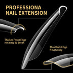 New Soft Gel False Tips 480pcs Almond Square Coffin French Half Frosted Fake Press On Acrylic Nails Full Cover American Capsule