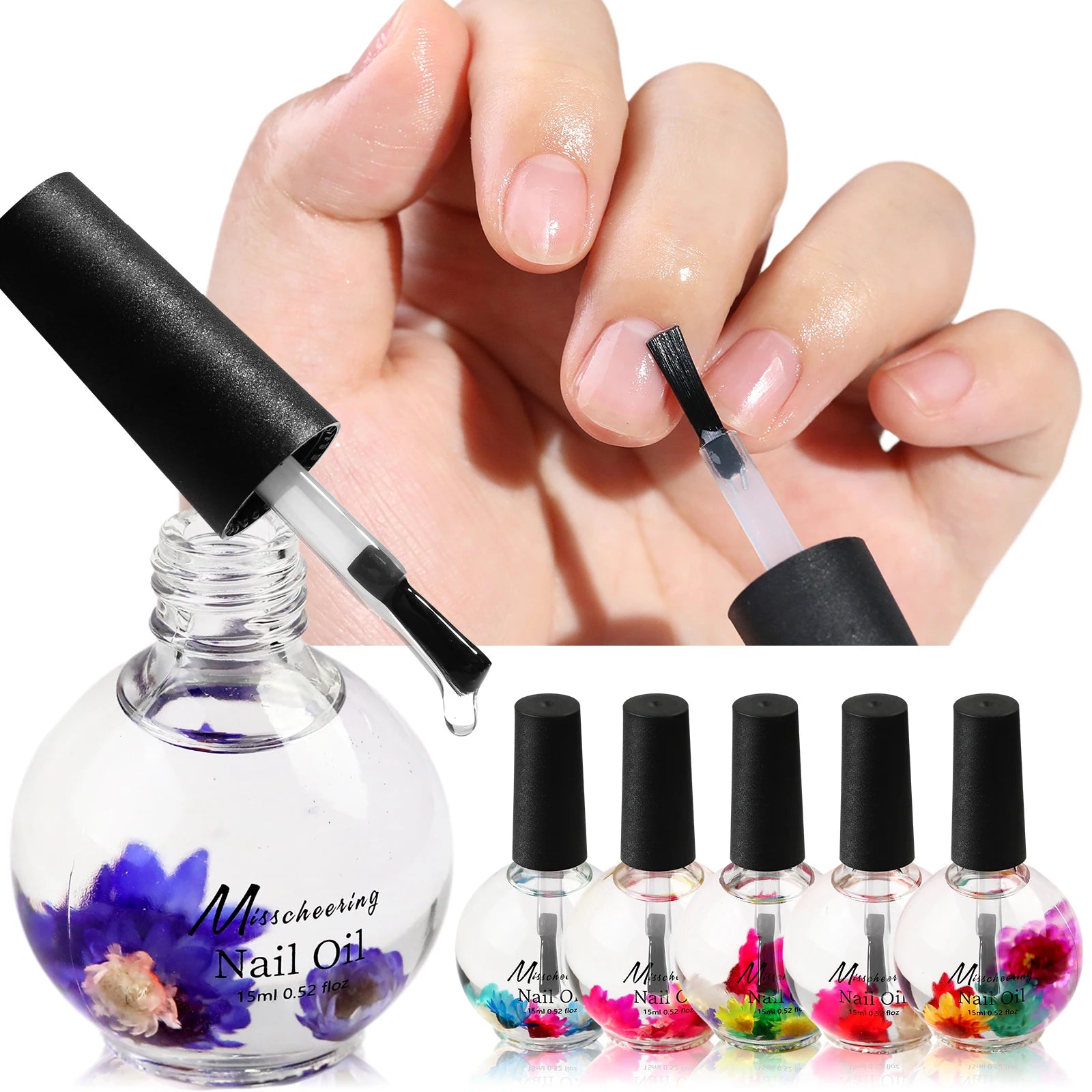 15ml Nail Nourishing Oil Dry Flower Fragrance Nourishing Oil Moisturizing Nail Cuticle Nail Care Repair Damaged Liquid Nail Care