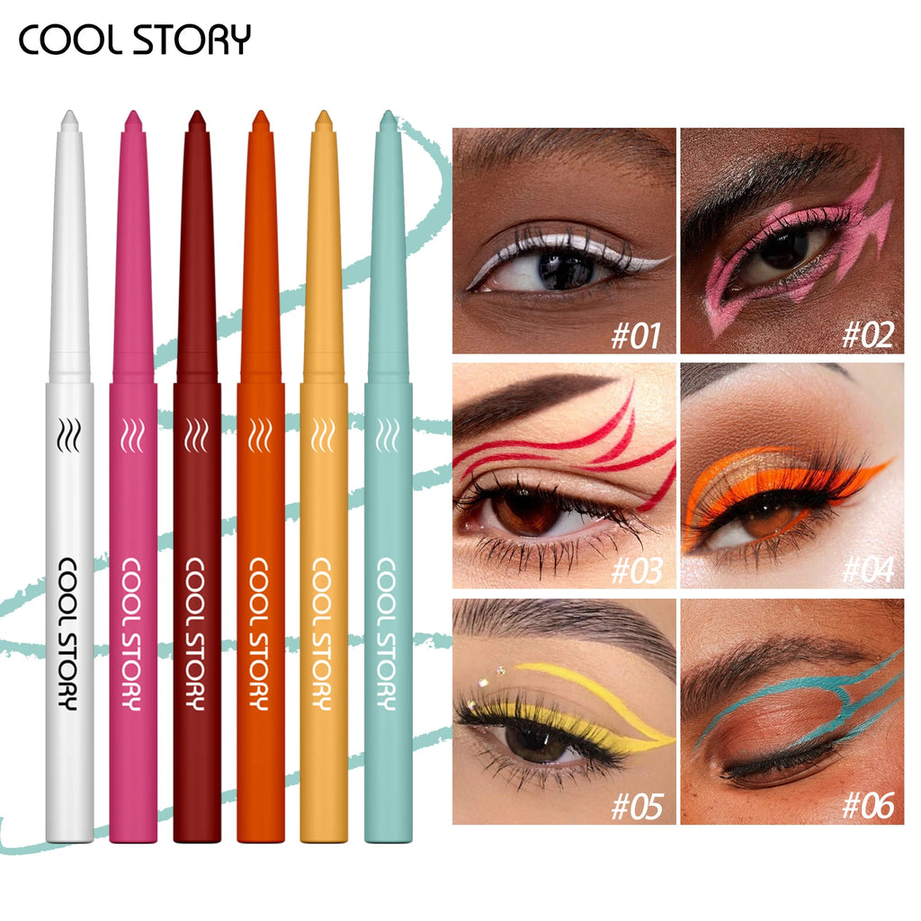 COOL STORY 12 Colors Matte Eyeliner Gel Pencil Set Creamy Eyeshadow Stick Silky Smooth Waterproof Sweat Body Paint Pencil