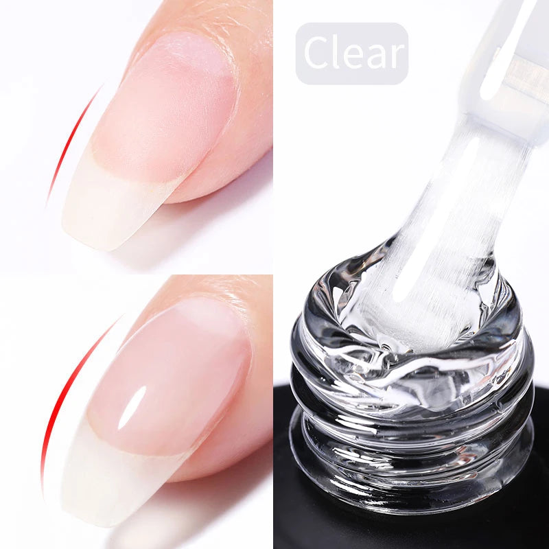 BORN PRETTY 15ml Milky Pink Rubber Base Gel Nail Polish Glitter Semi-Permanent Varnish Soak Off Self Leveling UV LED Polish