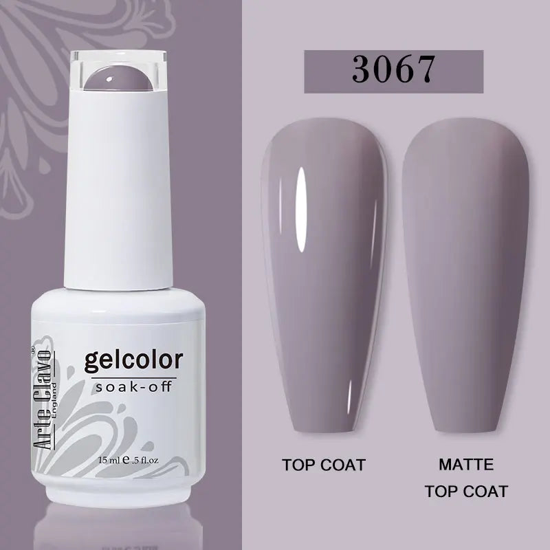 Arte Clavo Transparent Nude Pink Color Jelly Gel Nail Polish Semi Permanent 15ml Top Coat Soak Off UVLED Varnish Nail Art Design
