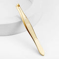 A gold stainless steel eyebrow tweezers, with flat and oblique styles, plucking eyebrows and beard pliers tweezers tools, unisex
