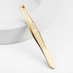 A gold stainless steel eyebrow tweezers, with flat and oblique styles, plucking eyebrows and beard pliers tweezers tools, unisex