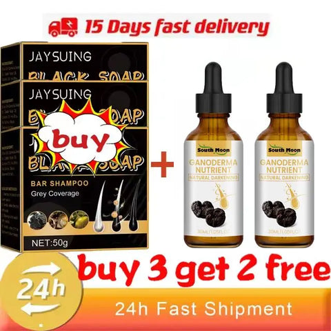 Magic White Hair to Black Shampoo Dye Soap Natural Color Soap Restore Gray Beard Cover Gray Hair Dye Hair Fixing Shampoo Bar