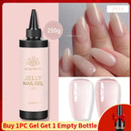 BORN PRETTY 250g Super Top Coat Base Gel Soak off UV LED Drying Long Lasting Semi Permanent Jelly Nude Pink Gel Nail Polish