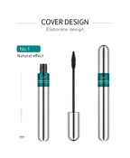 QIC Double Effect 4D Mascara Waterproof Long Curl Natural Thick Eyelash 2-in-1 Black Mascara with 2 Brush Heads