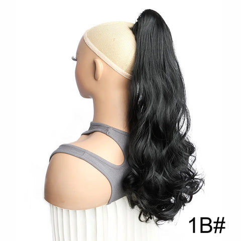 WIGSIN 22Inch Synthetic Long Curly Ponytail Hair Extension Claw Clip in High Temperature Fiber Hairpiece for Women