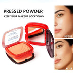 Waterproof Matte Pressed Powder Full Coverage Oil Control 24H Weightless Foundation Long Lasting Non Caking Finishing