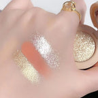 3 In 1 Blush Highlighter Palette Three-Layer All-In-One Powder Palette Pearly Blush Shiny Eyeshadow