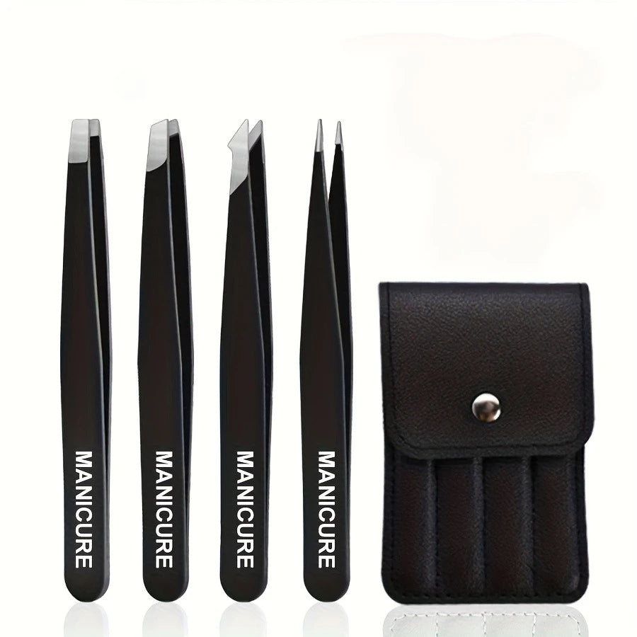 Professional Stainless Steel Tweezers Tips Eyelash Extension & Microblading Kit for Eyebrow Shaping Eyelash Grafting Tweezers