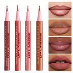 Matte Lip Liner Pencil Waterproof Smooth Application Smudge-Proof Moisturising Highly Pigmented 6 Colors Lip Contouring Makeup