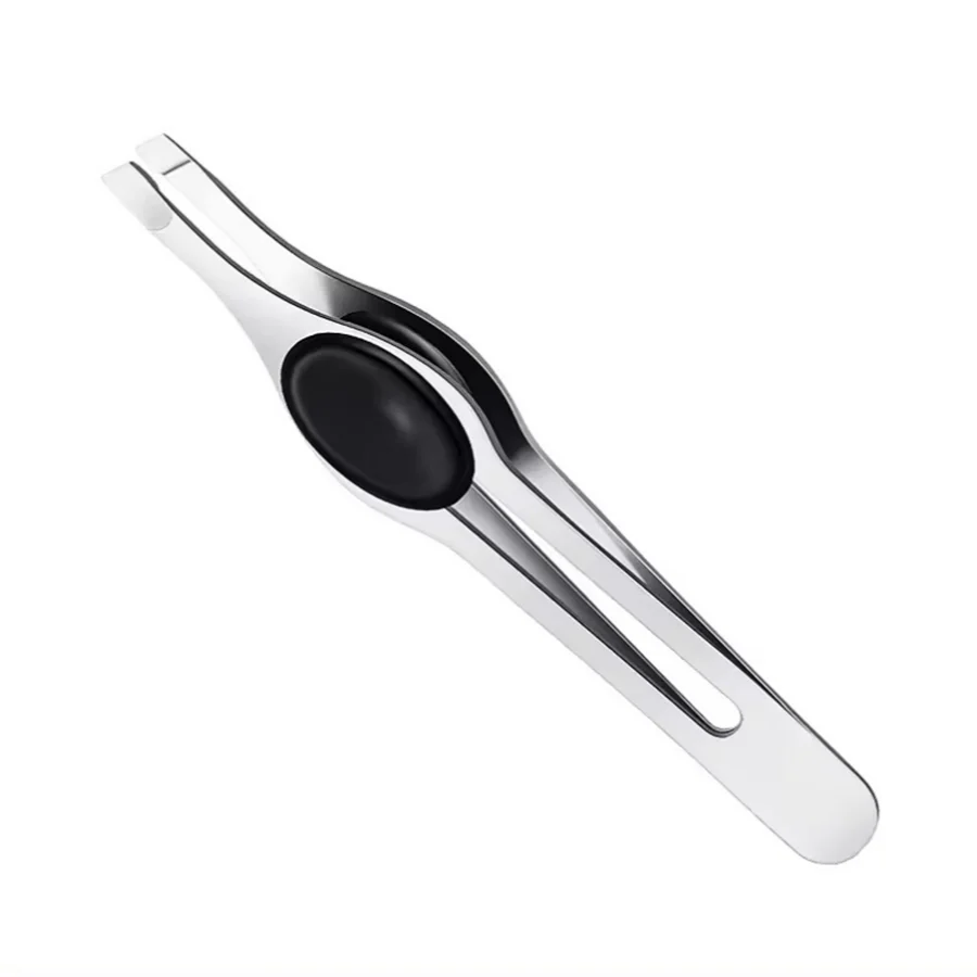 Professional Comfort Hold Non-Slip Stainless Steel Slanted Tip Eyebrow Tweezers Facial Hair Removal Ingrown Brows Slant Tweezer