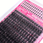 DIY False Eyelash Extension Kit, Individual Lash Clusters Bottom & Upper Lashes, Extra Thick & Fluffy Lashes for Beginners DIY