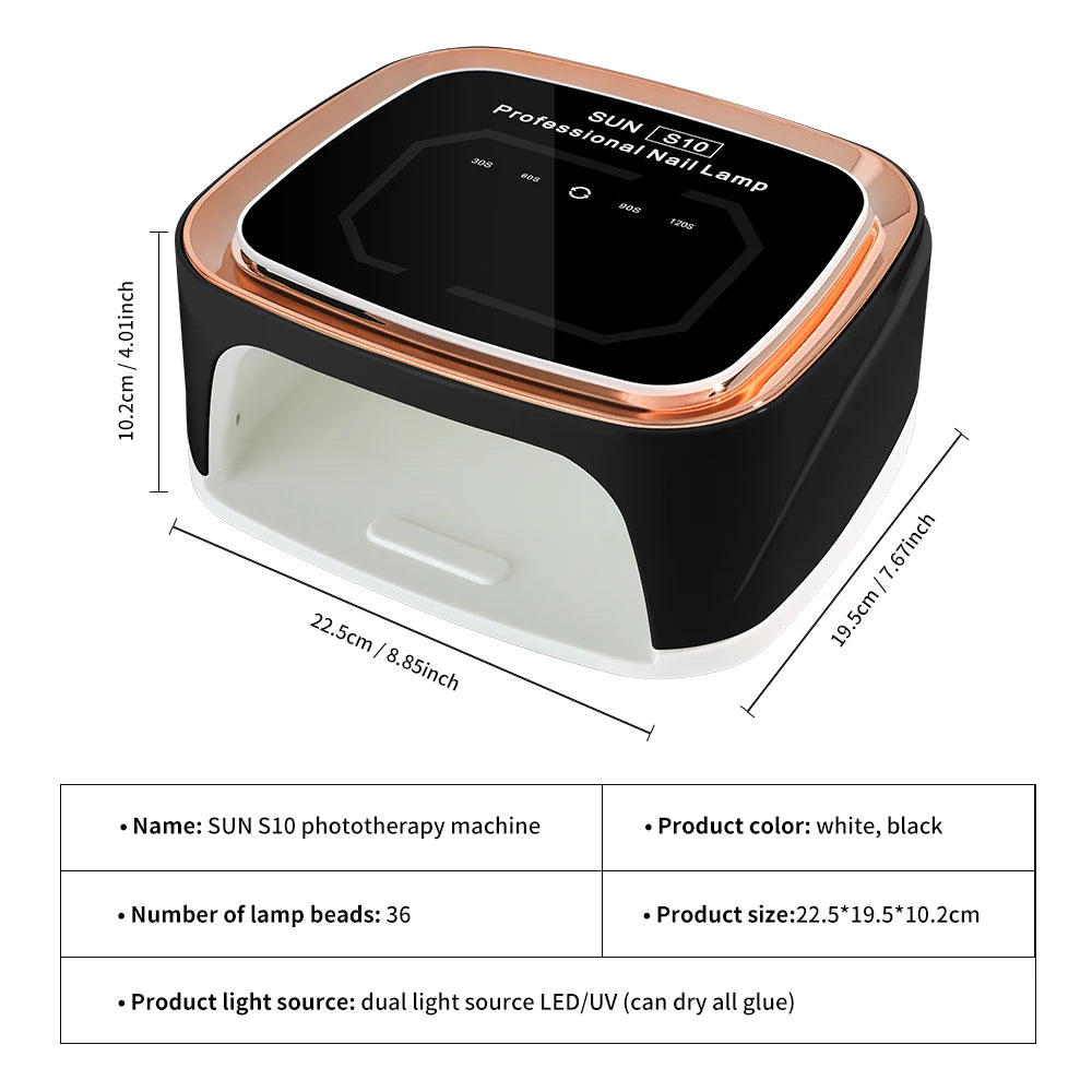 Rechargeable Nail Art Lamp Professional 36 LED UV Dryer for Gel Nail Polish, Fast Nail Dryer with 4 Timers for Salon and Home
