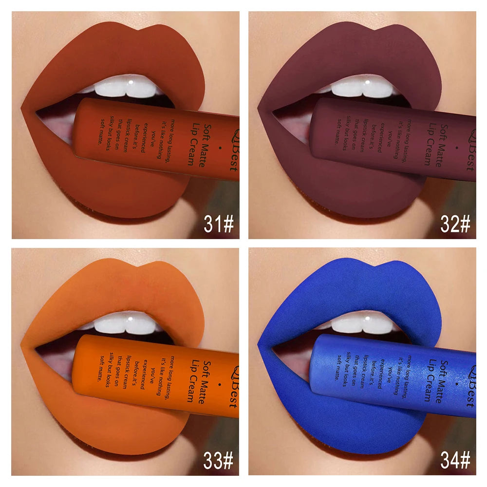 Hot Velvet Matte Nude Lip Gloss Sexy Long Lasting Non-stick Cup Nude Red Liquid Lipstick Waterproof Make-up for Women Cosmetic
