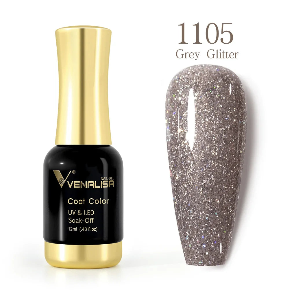 Venalisa 12ml Platinum Gel Nail Polish Super Shiny Effect Nail Gel Perfect Soak off UV&LED Nail Color Foil Chrome Gel Polish