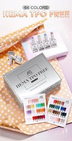 AS 6pcs Color Nail Gel Polish Kit Jelly Pink TPO FREE HEMA FREE Self Leveling Nude Natural Pink Nail Varnish Manicure Set
