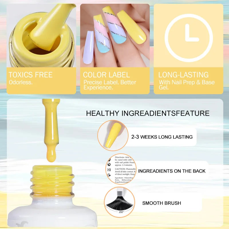 Arte Clavo 8ml HEMA TPO Free Gel Nail Polish Nail Art Manicure Semi Permanent Gel UV Hybrid Varnishes Base Top Coat Enamels New