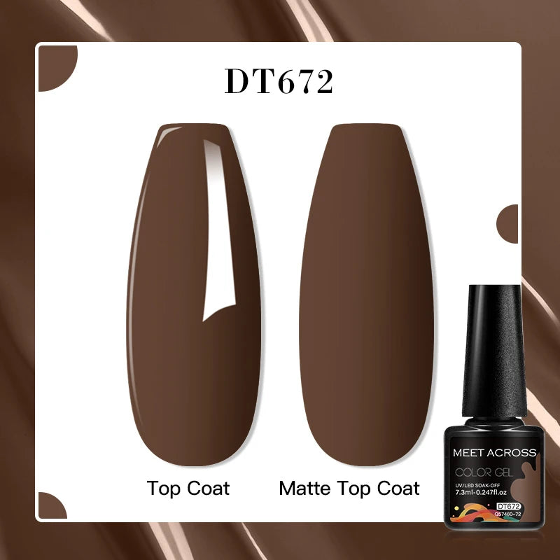 MEET ACROSS 8 Colors Mirror Gel Nail Polish Long-lasting Quick-drying Metallic Gold Silver Red Semi Permanent Varnish Nail Art