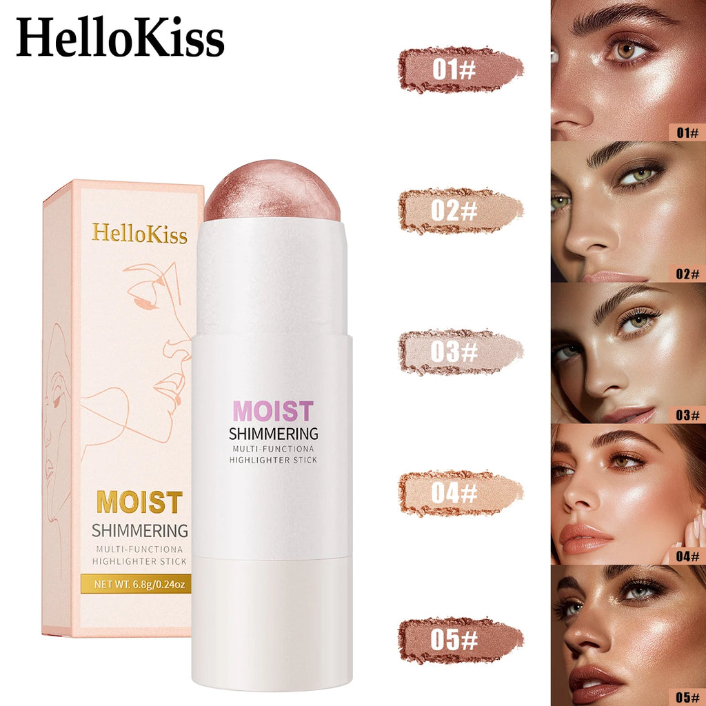 [Natural Glowup] 1pc Glowup Highlighter Stick | Natural Brightening Face Contour & Highlight Makeup, Medium Coverage, Buildable