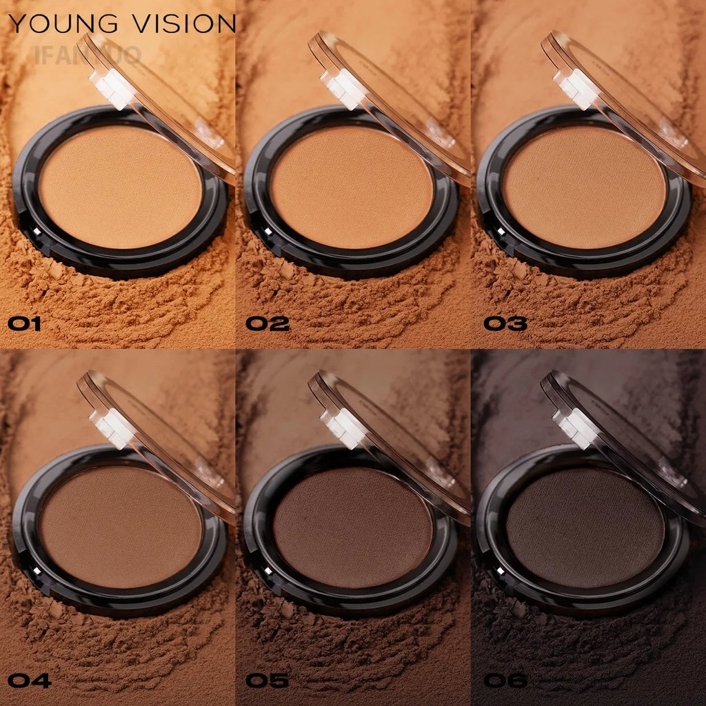 Waterproof Contouring Powder Palette Matte Finishing Bronzer Hairline Modify Nose Shadow Buildable Coverage for All Skin Tones