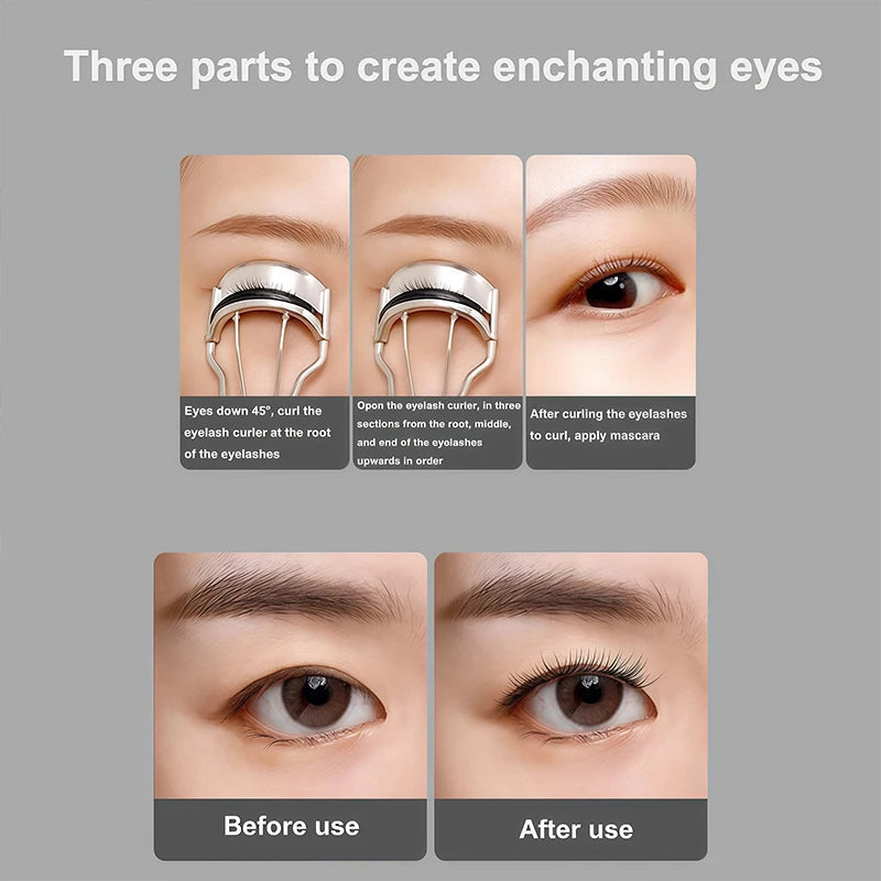 One portable wide-angle eyelash curler for women and girls, a makeup tool for the face and eyes.